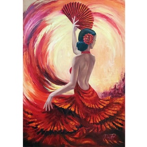 フラメンコ絵画 ダンサー オリジナルアート 人物 油絵