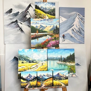 Colorado Painting Hiking Original Art 12 Rocky Mountains Impasto Oil Painting Wildflower Meadow Small Artwork by DianaPigniArt image 10