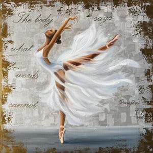 Ballett-Tänzerin Malerei African American Ballerina Original Art 24 &quot;Frau Impasto Ölgemälde Figurative Ballerina Art DianaPigniArt