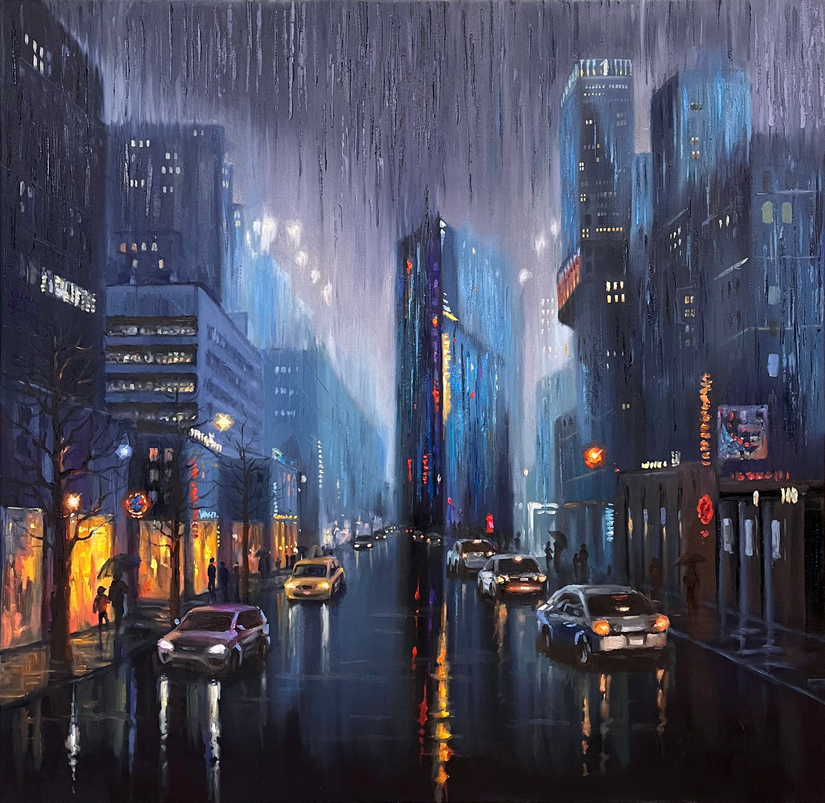 Nighttime Cityscape Painting Nighttime Cityscape Painting