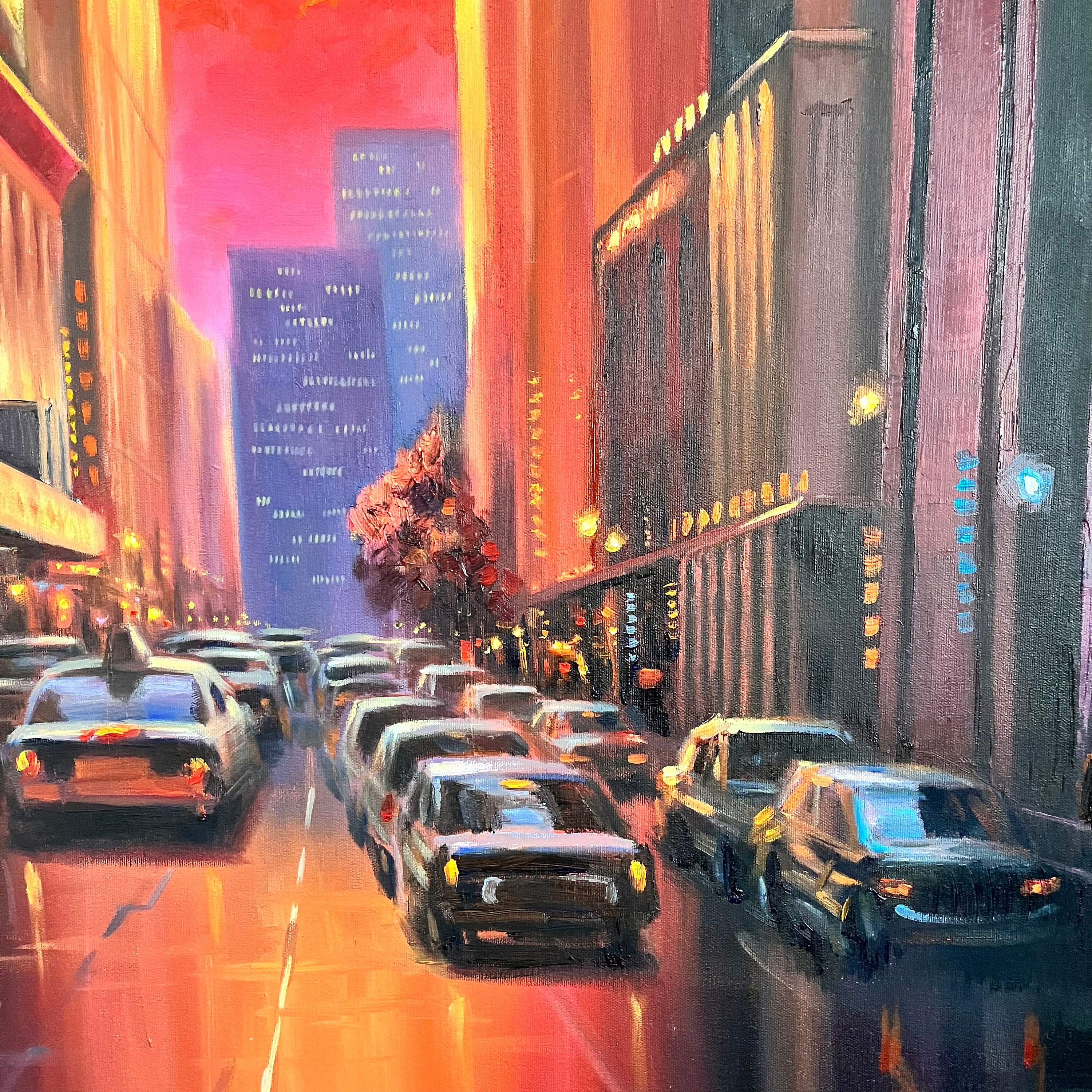 絵画、アートです。 New York Oil Painting Cityscape Original Art Large 40