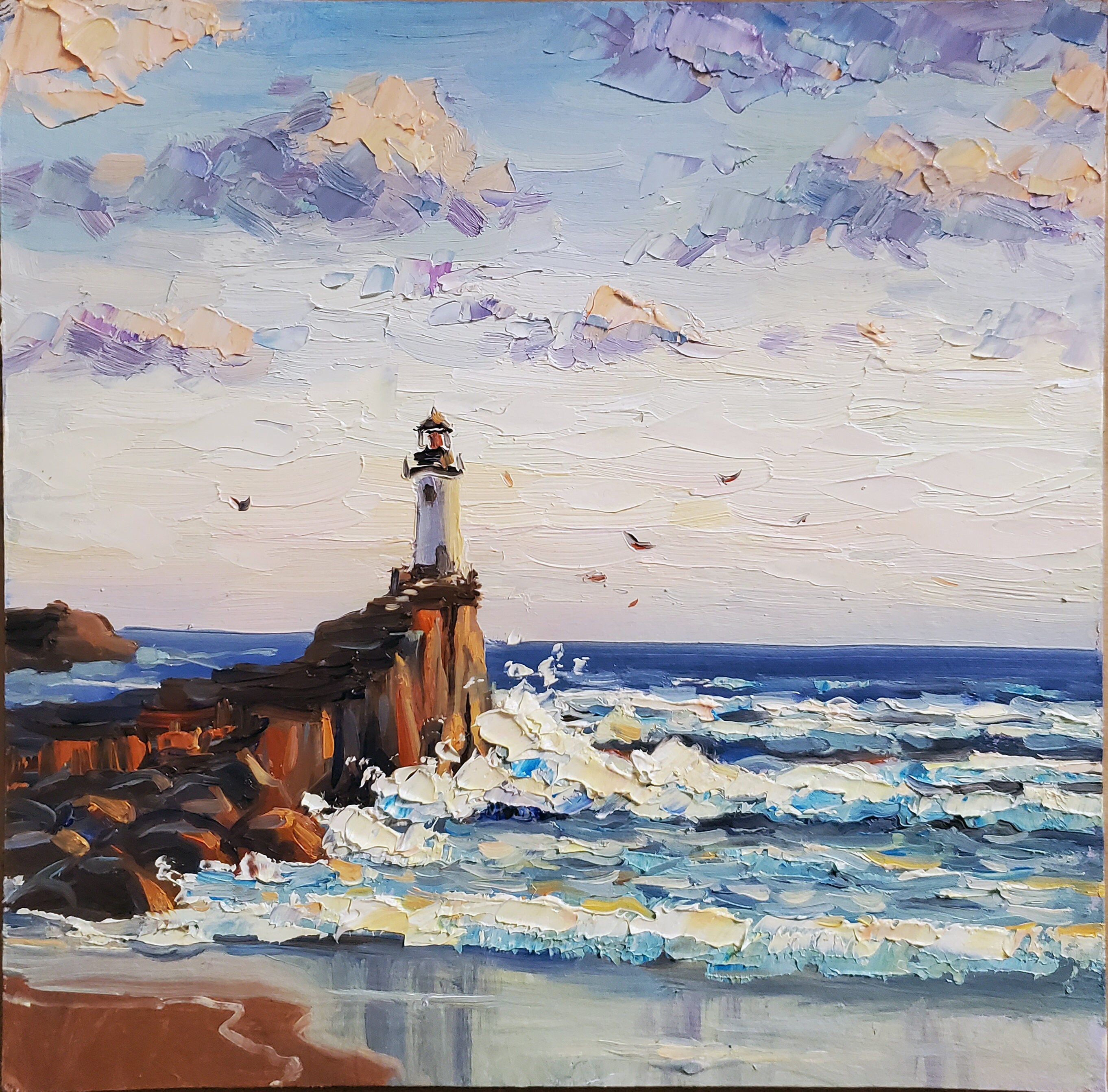Oil Painting Lighthouse painting Original Oil Painting on canvas 8x12 ...