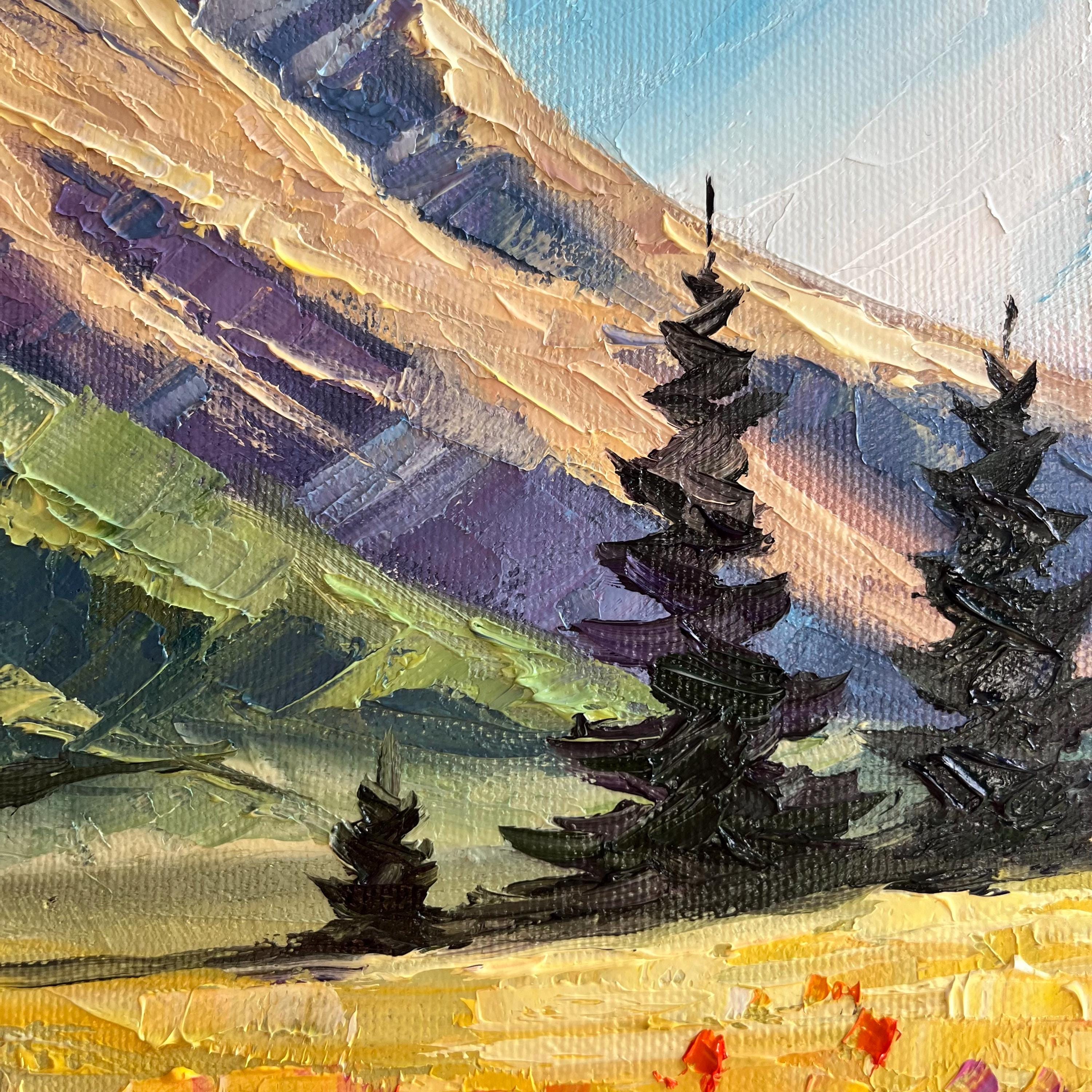 Lone Mountain Montana Painting: Original Impasto Oil Painting