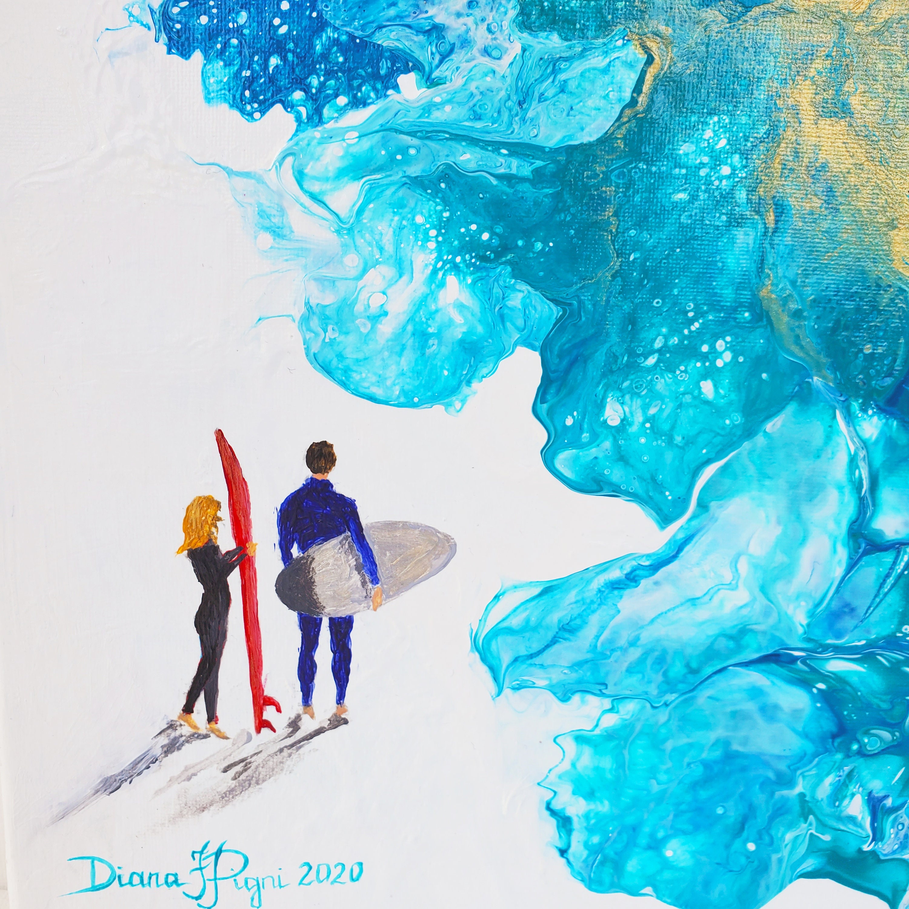 Surfboard Wall Art Surf Original Art Ocean Wall Art Abstract Etsy