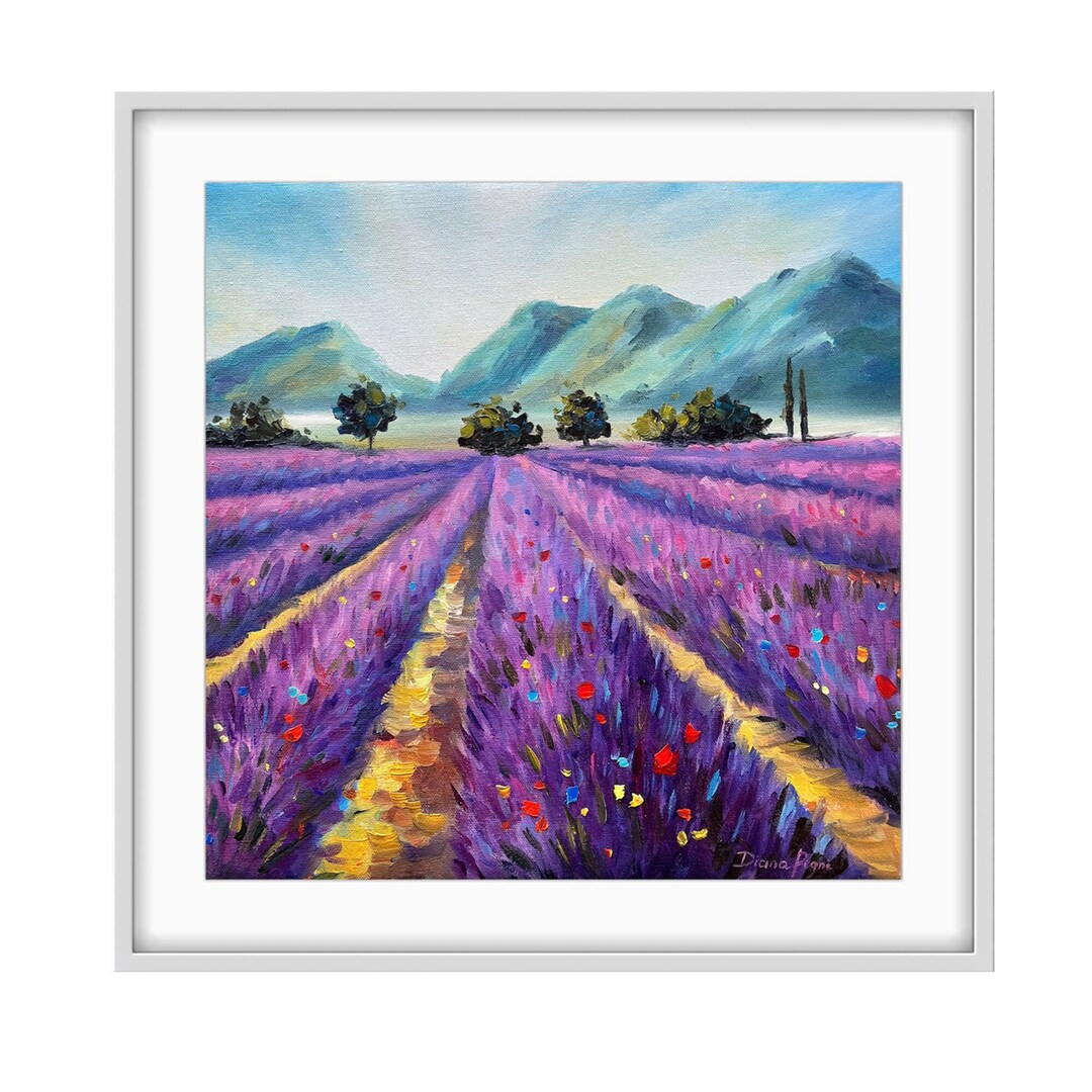 Tuscany Painting Lavender Fields Original Art Floral Oil Impasto ...