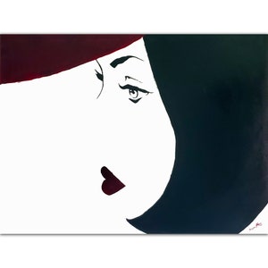 Woman Painting Faceless Portrait Original Art 32 by 24&quot; Minimalistic Impasto Oil Painting Modern Figurative Wall Art by DianaPigniArt