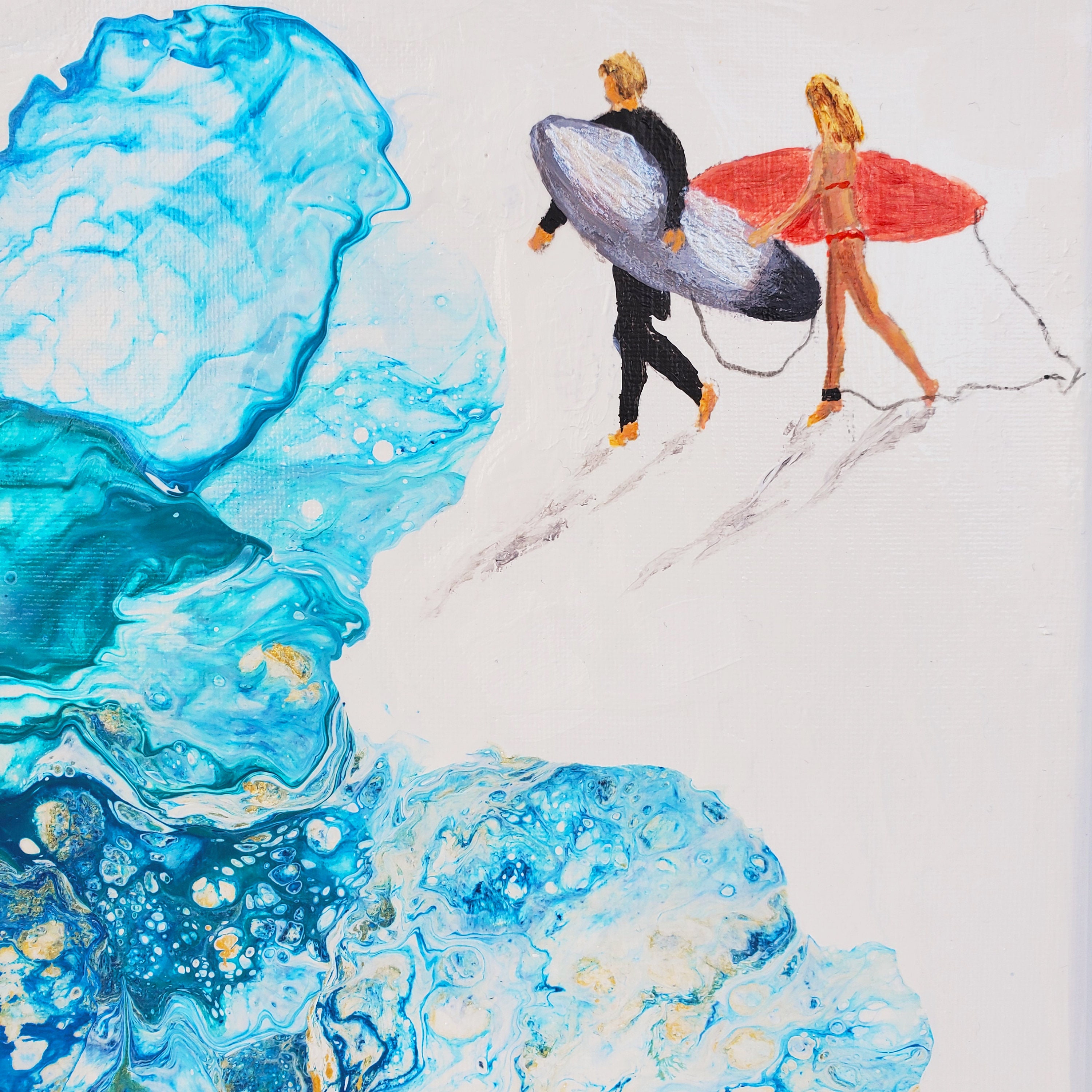 Surfboard Wall Art Surf Original Art Ocean Wall Art Abstract Etsy