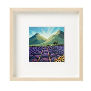Tuscany Painting Lavender Fields Original Art Italy Framed Floral Small Oil Painting Lavender Landscape Artwork by DianaPigniArt