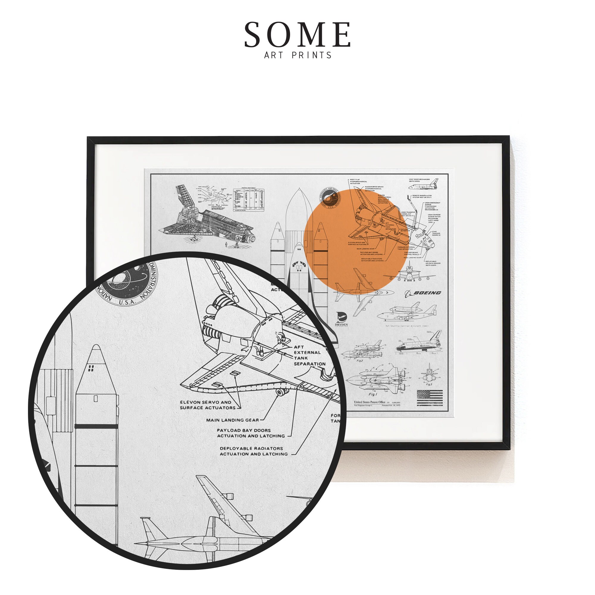 Space Shuttle & Astronaut Suit Patent Prints - Outer Space Wall Art ...