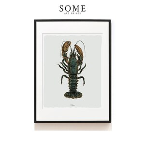 Lobster Wall Art . Lobster Print . Marine Art Print . Nautical Print . Coastal Wall Decor . Beach House Art . Bath Art . SAP-AA0070