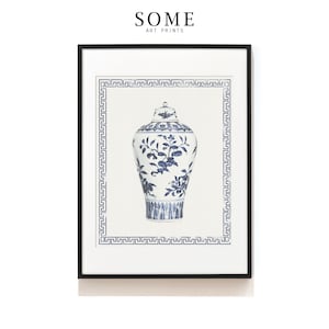 Ginger Jar Print . Chinoiserie Porcelain Vase Print . Porcelain Print . Blue & White Porcelain Urn Wall Art . SAP-AA0093