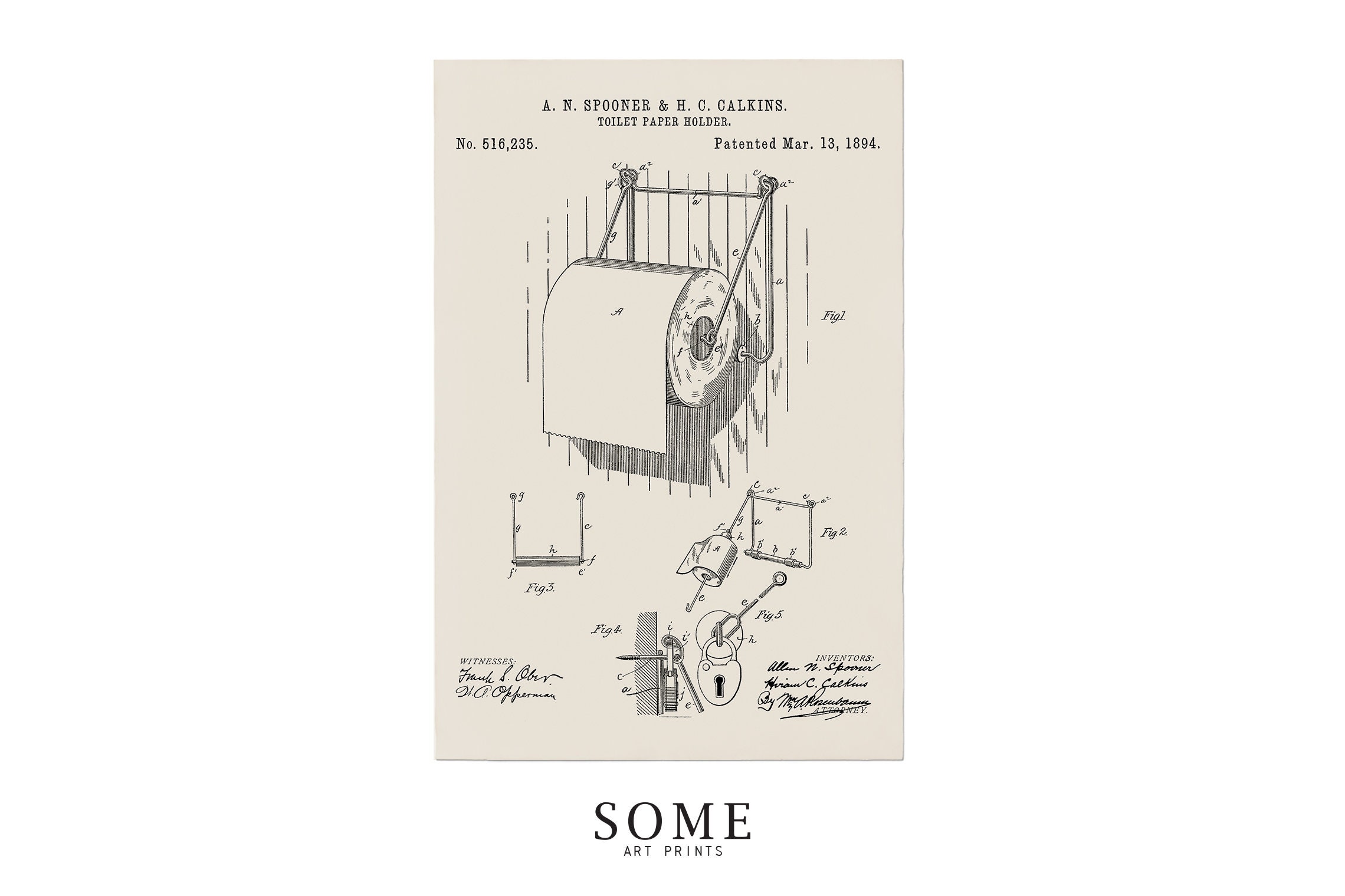 Toilet Paper Holder Patent Drawing . Bathroom Art . Toilet Paper Roll ...