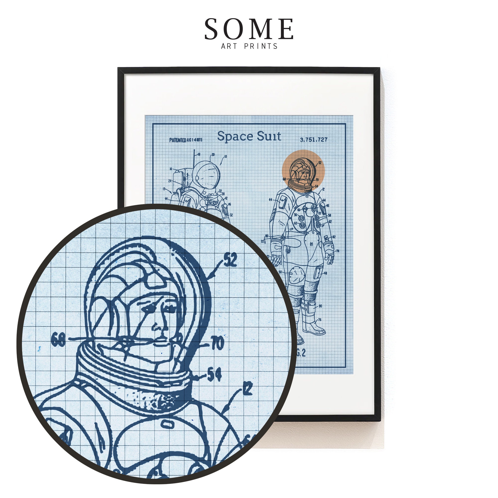 NASA Space Suit Patent Print 1973 . Astronaut Space Suit Print . Outer ...