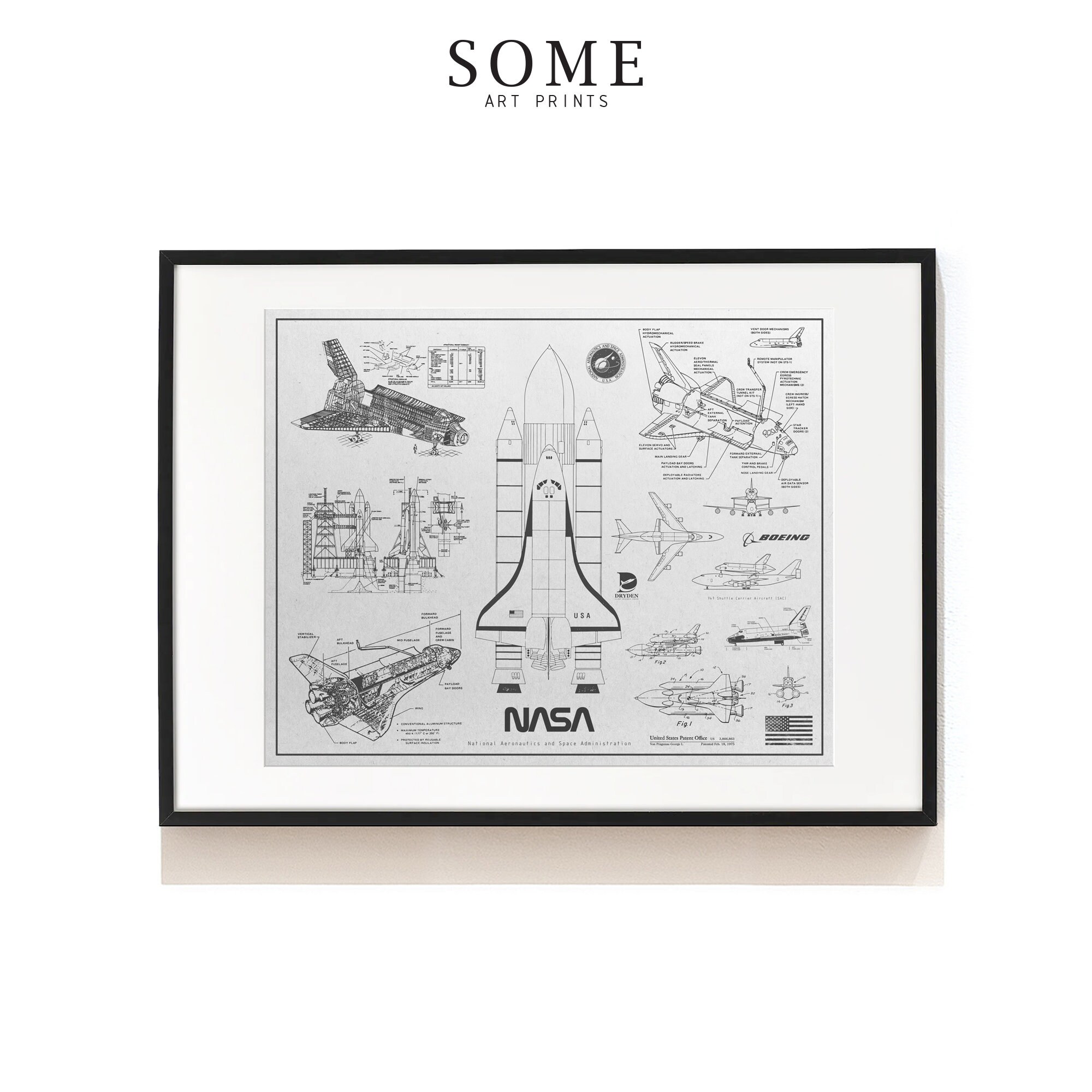 Space Shuttle Print . NASA Poster . Kid's Room Decor . - Etsy