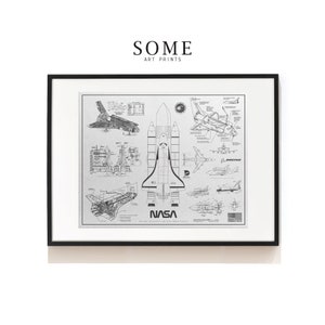 Space Shuttle Print . NASA Poster . Kid&#39;s Room Decor .  Space Shuttle Decor . Patent Prints . SAP-AA0091