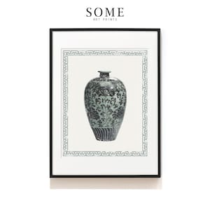 Green Porcelain Vase Print . Chinoiserie Porcelain Print . Vintage Porcelain Wall Decor . Porcelain Print . Ginger Jar Print . SAP-AA0139