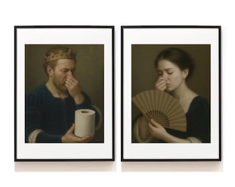 Funny Bathroom Art Print Set . House Warming Gift . Toilet Humor Décor, Classical Vintage Style Bathroom Wall Art Print Set of 2 . DS2-0013