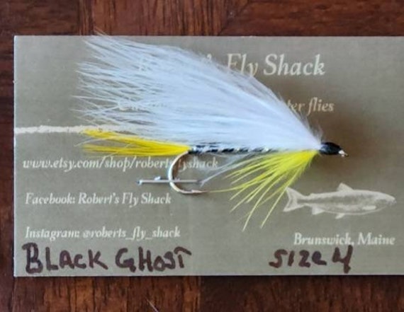 Black Ghost Marabou Trout Fly Streamer Fly Steelhead Fly Fishing Fly Bass  Fly Made in Maine 