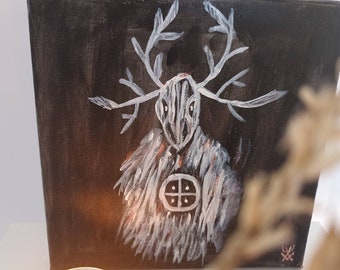 Painting Celtic god Cernnunos/ Wicca/ Druid