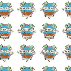 Pin de esmalte duro retro de Palm Springs, California, remake vintage