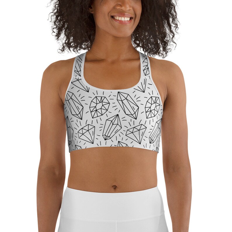 Crystal Print Sports Bra Athletic Outfit