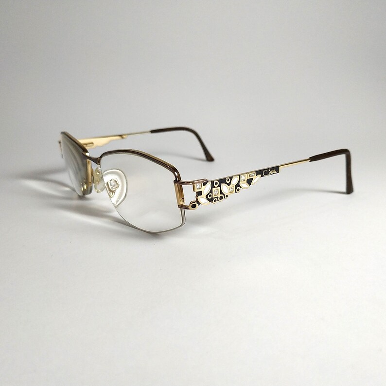 A vintage Cazal eyeglass adorned by Swarovski. Lenses Varilux. Etsy