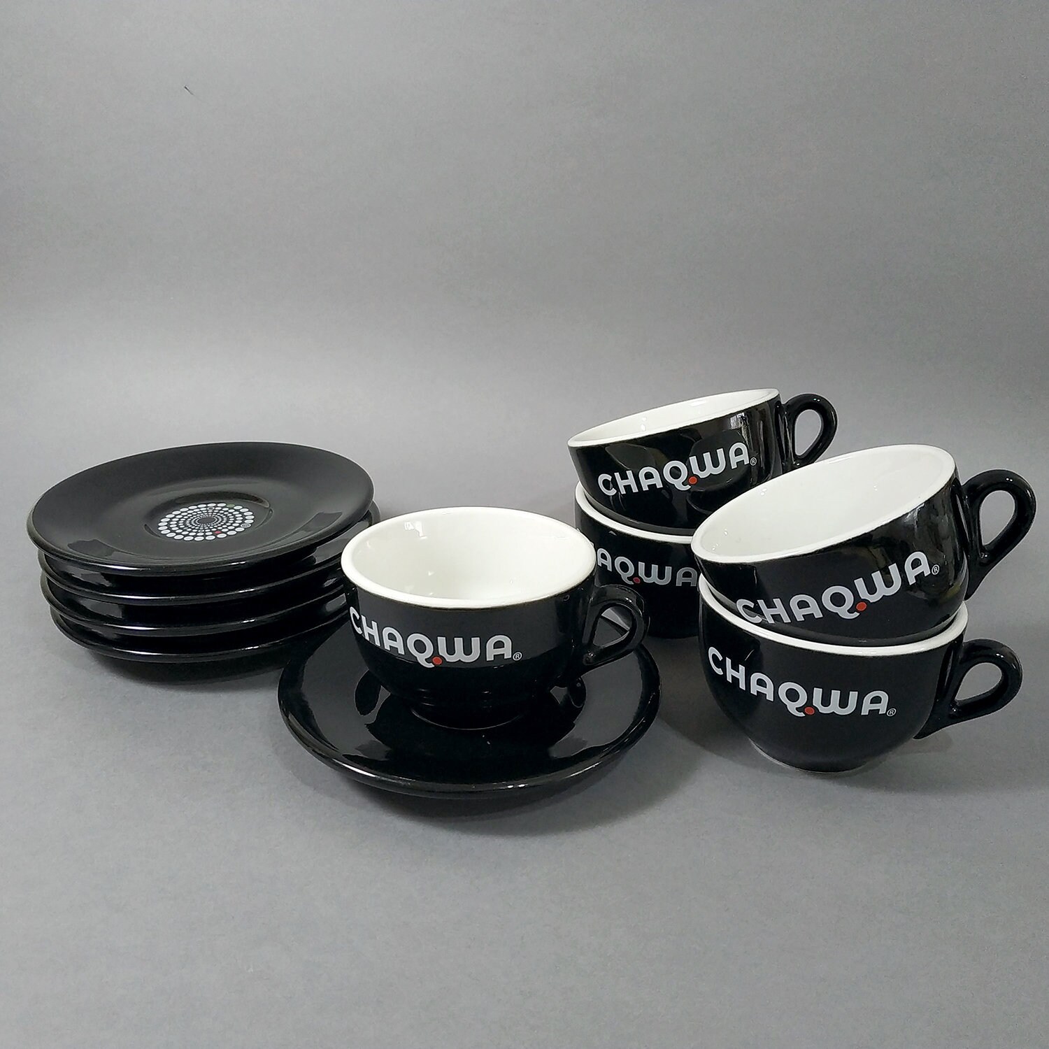 BLACK 6oz Cup & Saucer – ACF Cups