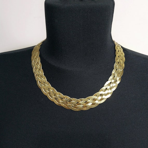 イタリア製 milor ゴールドsilverチョーカーネックレス23.4g Classic Milor Italy Sterling Silver 925 Omega Snake Wide