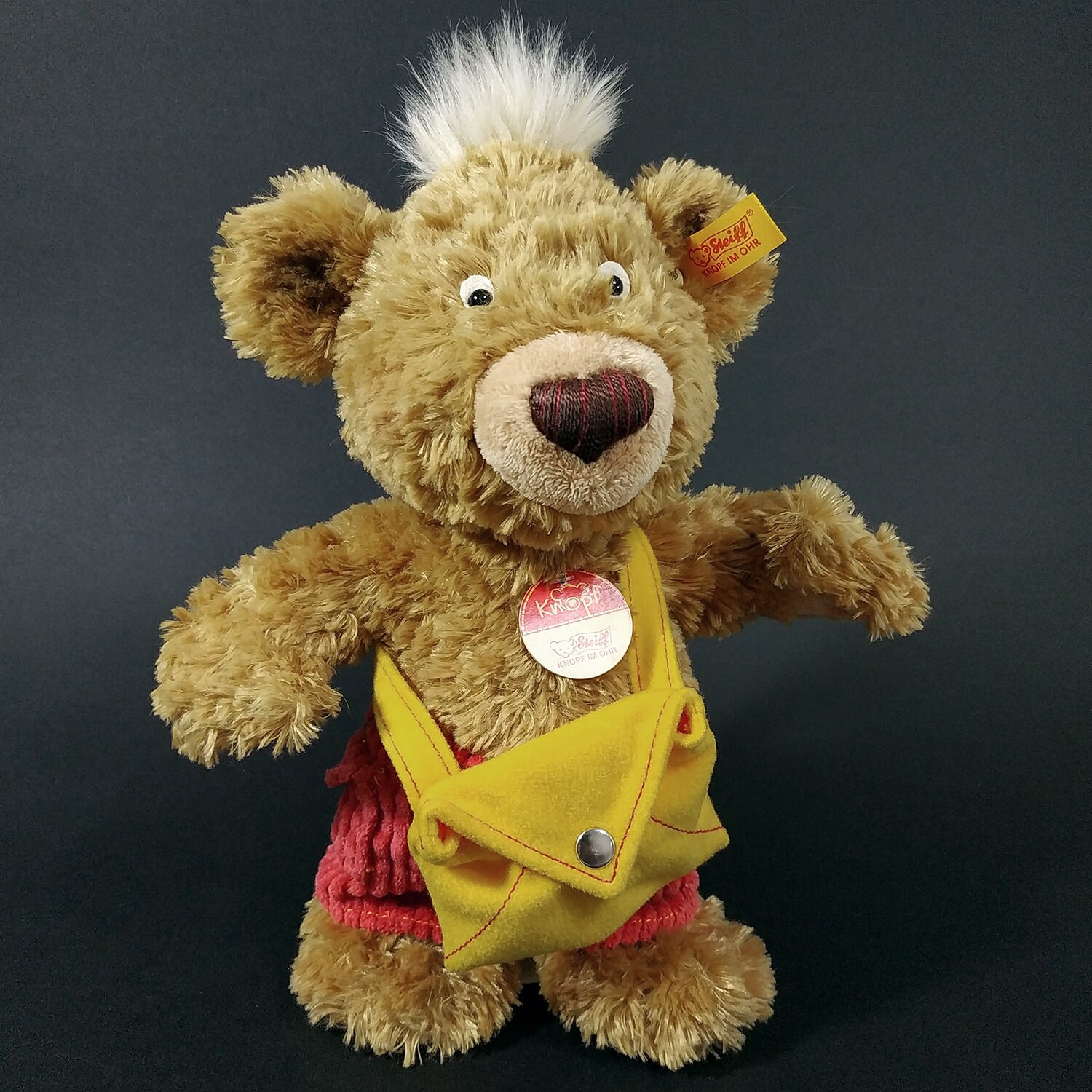 テディベアぬいぐるみ STEIFF © バッグ付きテディベア 014444。シュタイフの