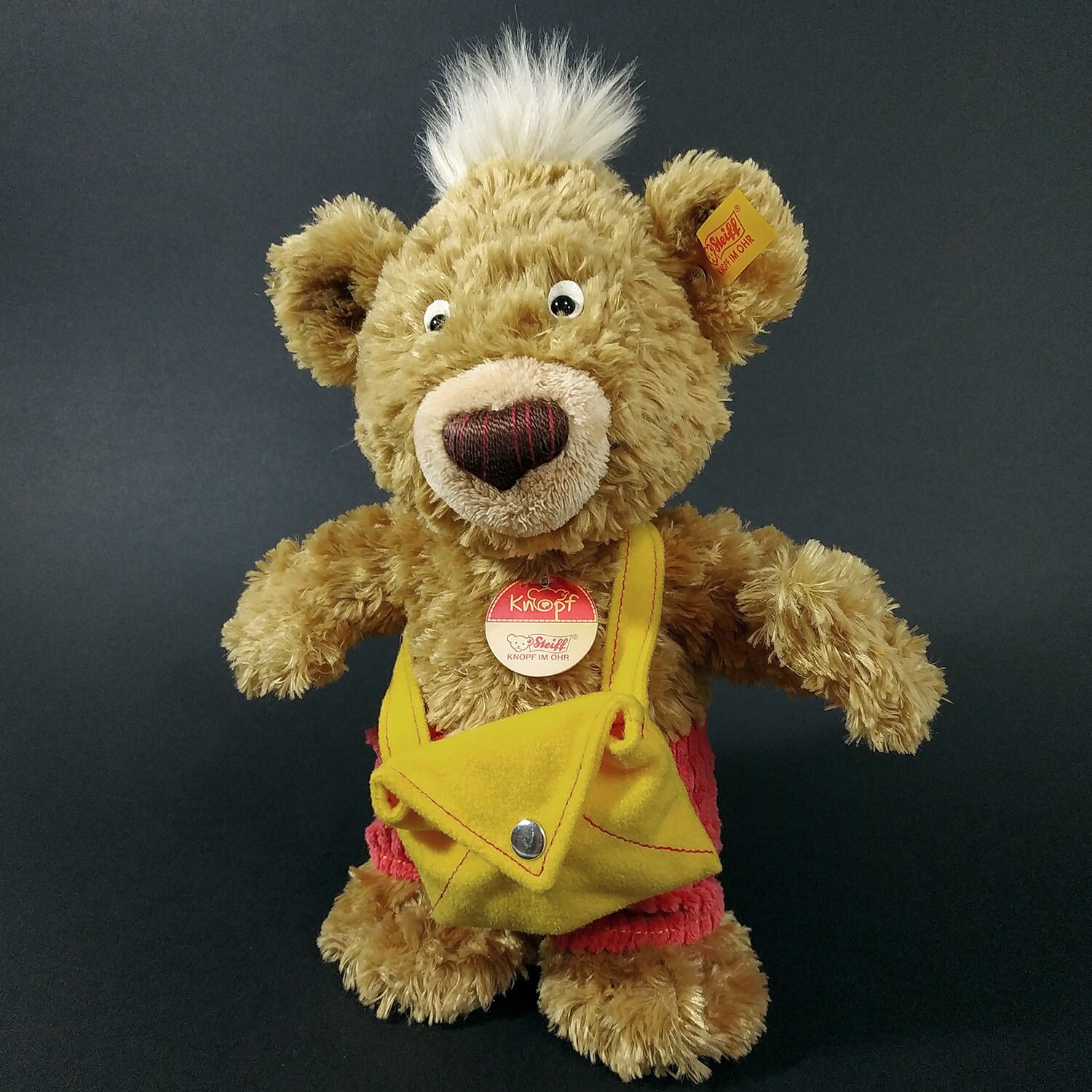 STEIFF © バッグ付きテディベア 014444。シュタイフの