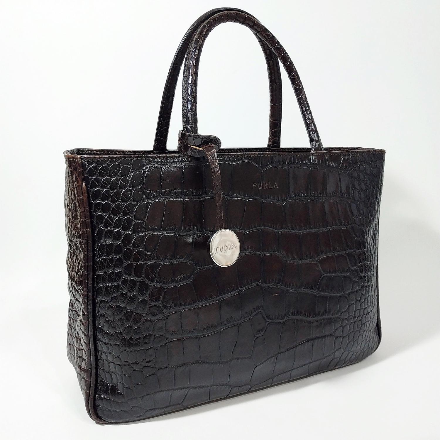 FURLA © Authentic Vintage Women's Bag. Embossed Genuine FURLA © Authentic Vintage Women's Bag. Embossed Genuine