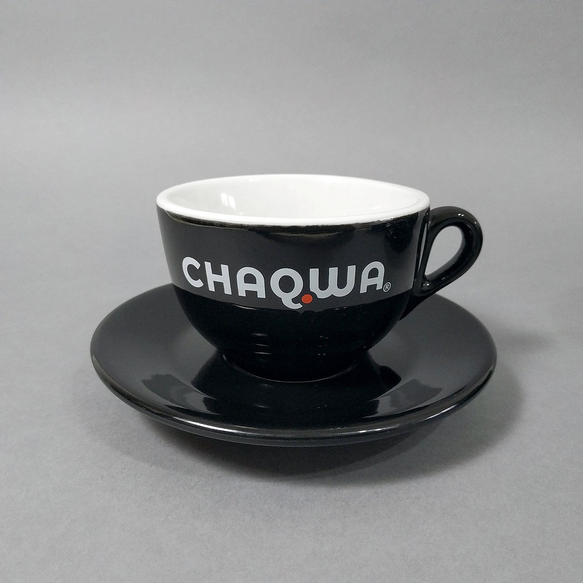 ACF CHAQWA © Espresso Cups & Saucers Set. Black Ceramic Coffee Etsy