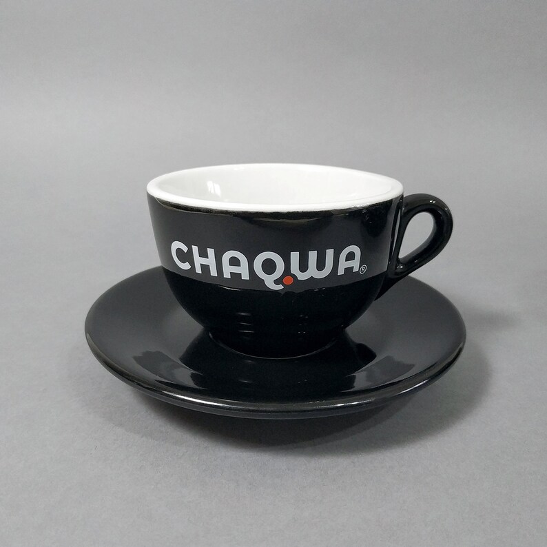 ACF CHAQWA © Espresso Cups & Saucers Set. Black Ceramic Coffee Etsy