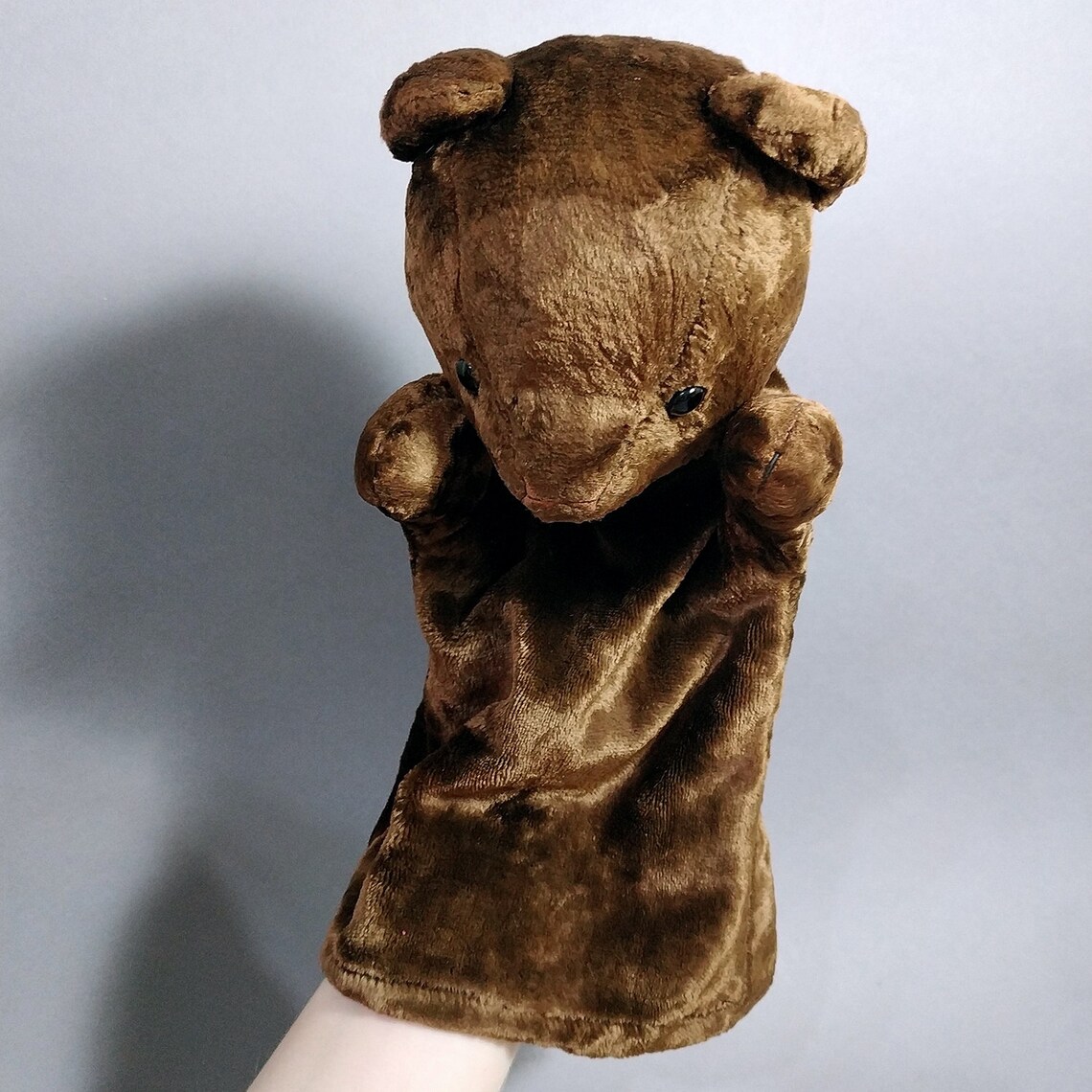 ANTIQUE Plush Teddy Bear. HANDGlove PUPPET. Stuffed with Etsy