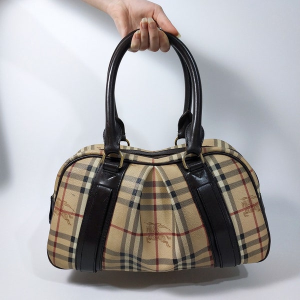 BURBERRY © Haymarket Check Authentique sac vintage pour femme. Fabriqué en Italie