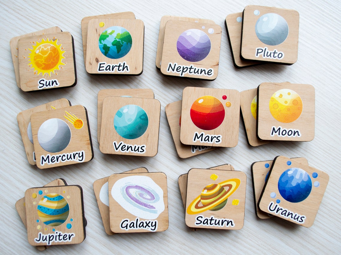 Solar System Matching Game Montessori toy Educational Etsy