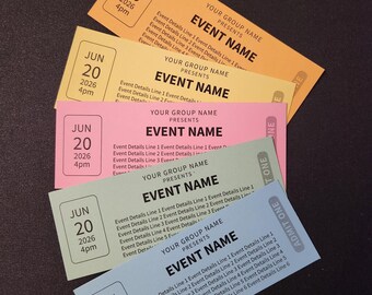 Boleto de entrada general editable en Canva para reuniones sociales