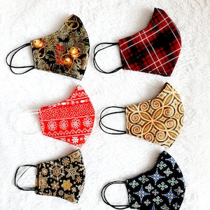 Christmas facemask/Multi Layer Facemask/Holiday Facemask/Washable/Christmas pattern/High quality cotton facemask/Unisex facemask