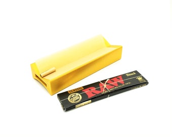 Double Sided Rolling Block 120x45x23mm x  + FREE Pack of RAW Black Papers - Smoking Stash, Portable Rolling Tray
