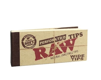 Puntas anchas perforadas crudas (50 puntas por paquete) Tarjeta de cucaracha natural sin refinar, puntas rodantes