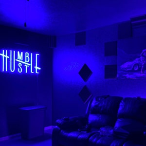 Hustle\ Humble Neon Sign | Custom Neon Sign | Neon Sign | LED Neon Sign | Neon Light | Quote Neon Sign | Handmade Neon Signs | Neon Light