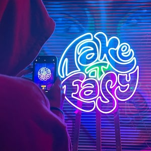 Take it Easy Neon Sign | Neon Sign light | Neon sign bedroom | Neon Sign | Led Neon Sign | Wedding sign | Party Sign | Neon Sign Lights