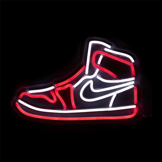 trek de wol over de ogen echo Wijzigingen van Air Jordan 1 Neon Sign Nike Air Max Wall Art Nike Air Nike - Etsy