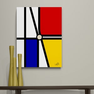 New York Metro Station Times Square - 42nd Street als minimalistische Linie Kunst im Mondrian Stil für Wohndekoration
