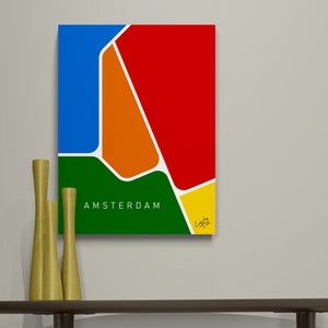 Plan du métro d’Amsterdam en panneaux gras et colorés: Décoration de maison d’art minimal