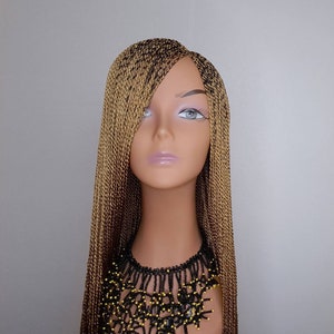 Glueless braided wig. Twist braided wig. Micro twist braids wig. Protective braided wig. Long braided wig. Small braids wig.