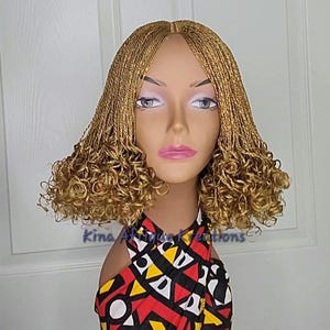 Micro Bob Braided Wig, curly Braids Wig, Braids Wig, Short Braids Wig, Braids Wig for Black Women, Braided Wig, Glue less wig