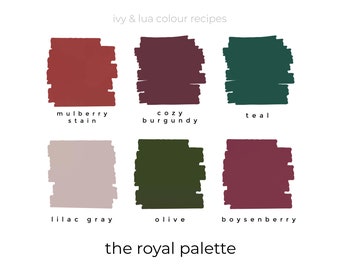 Polymer Clay PDF Color Recipes Royal Palette / Colour Palettes / Digital Recipe Download / DIY Easy Mixing Guide / Fall Winter Colours