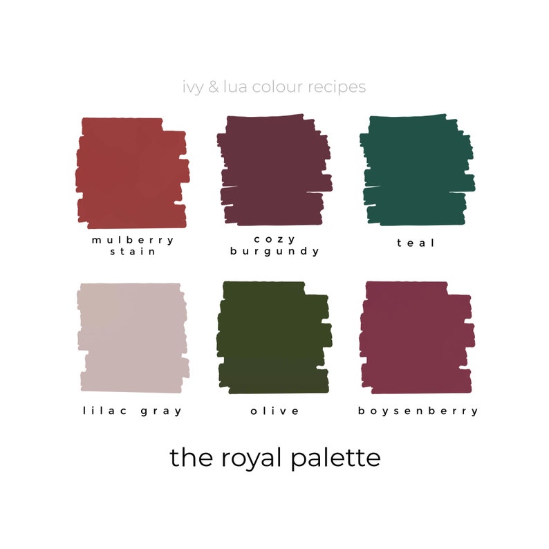Polymer Clay PDF Color Recipes Royal Palette / Colour Palettes / Digital Recipe Download / DIY Easy Mixing Guide / Fall Winter Colours image 1