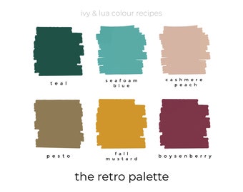 Polymer Clay PDF Color Recipes Retro Palette / Colour Palettes / Digital Recipe Download / DIY Easy Mixing Guide / 70s 80s 90s Vintage Color